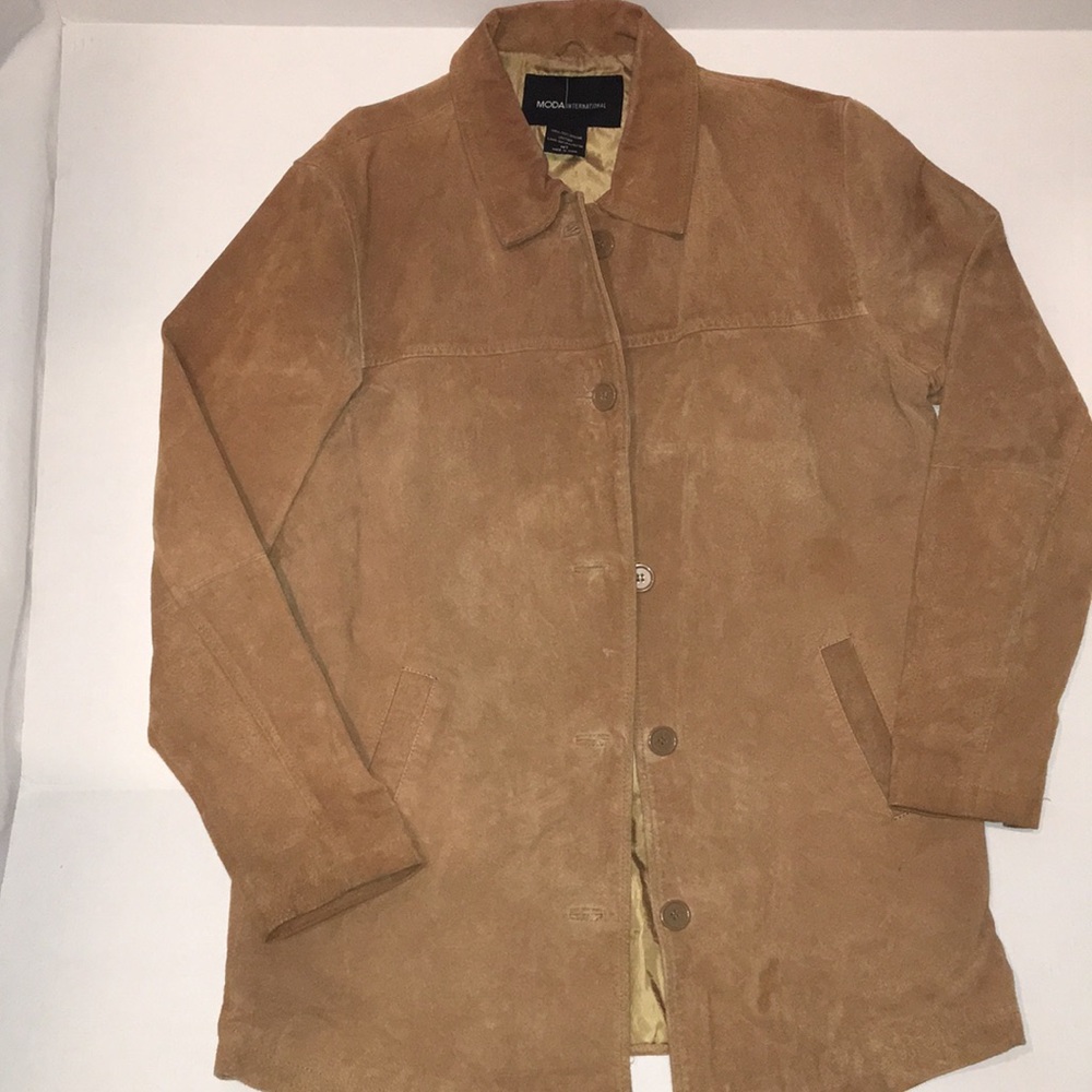 Moda International Genuine Suede Leather Jacket – Medium/Tall (MT)